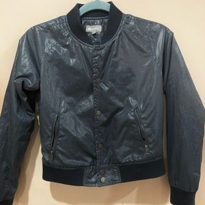 Blue Grey Girls Bomber Jacket